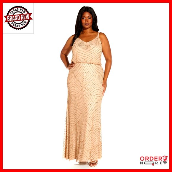 Long Sleeveless Blouson Formal Dress with Hand Beading - www.stlouis.ac.tz